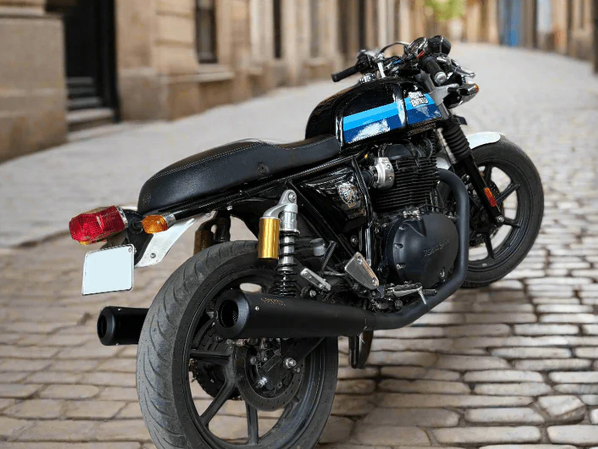 For Royal Enfield GT & Interceptor 650 BASS MASTER Exhaust Silencer Black