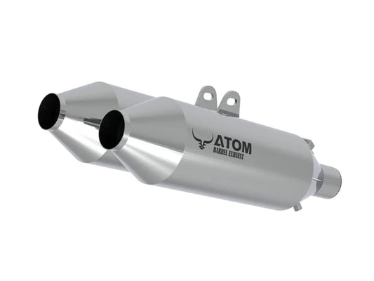 For Royal Enfield GT & Interceptor 650 Atom 2.0 Exhaust Silencer Silver