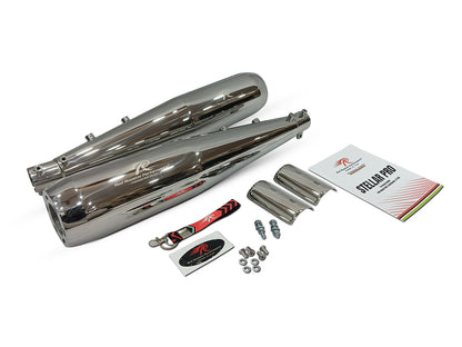 For Royal Enfield GT & Interceptor 650 Steller Pro Exhaust Silencer Pair Polish