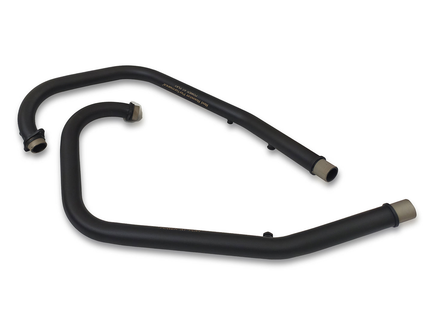 For Royal Enfield GT & Interceptor 650 Red Rooster Silencer & Header Pipe Black