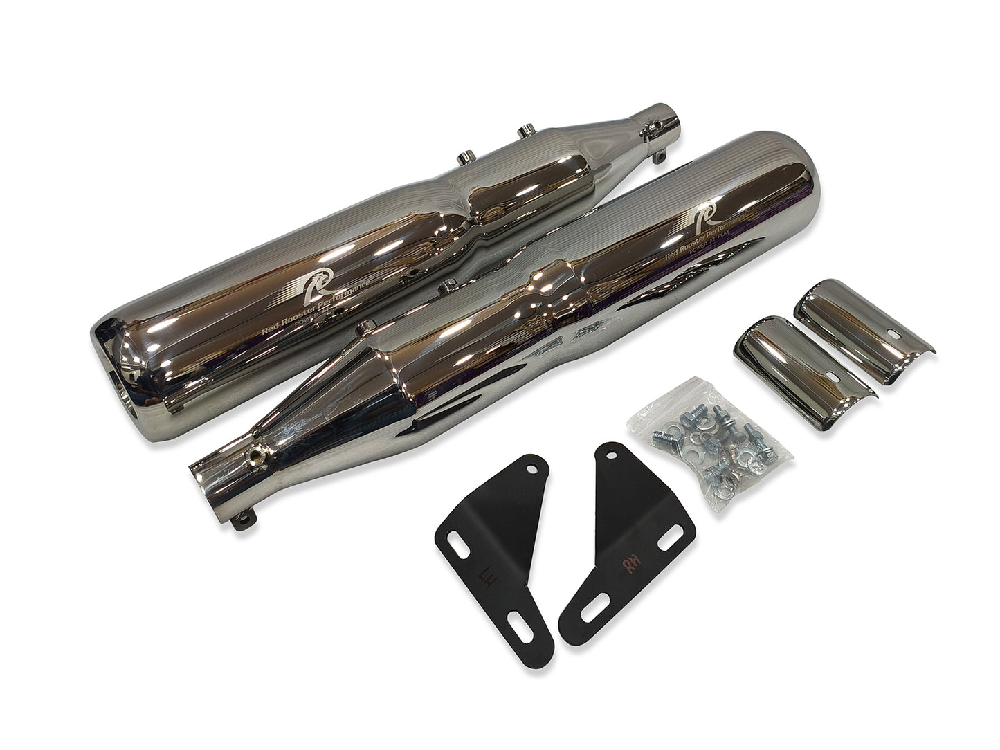 For Royal Enfield Classic 650 Atlas Red Rooster Exhaust Silencer Polished