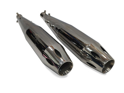 For Royal Enfield Classic 650 Atlas Pro Red Rooster Exhaust Silencer Polished
