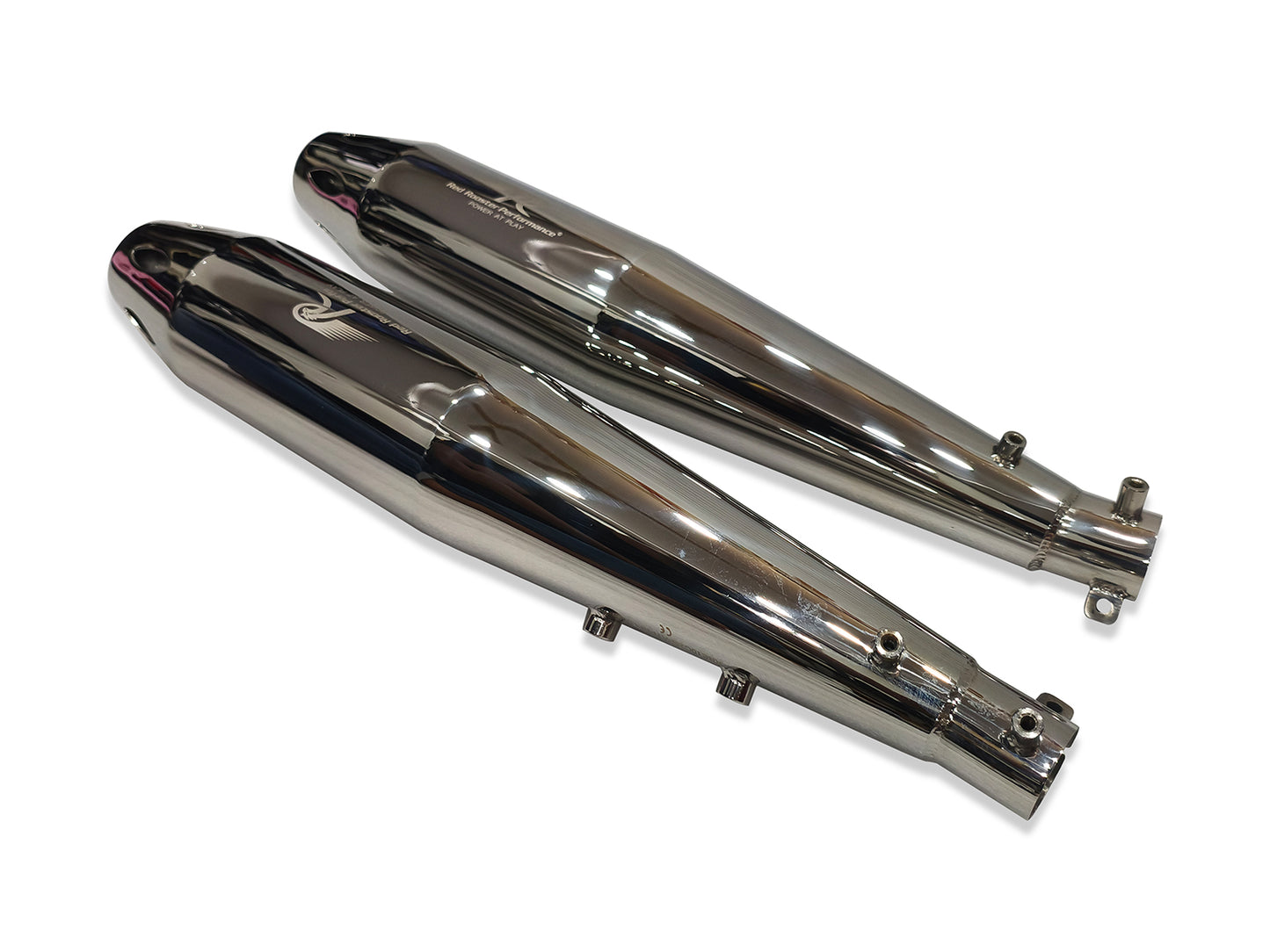 For Royal Enfield Classic 650 Atlas Pro Red Rooster Exhaust Silencer Polished