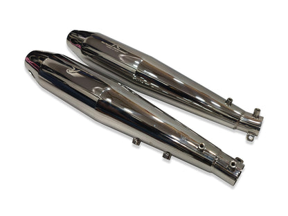 For Royal Enfield Classic 650 Atlas Pro Red Rooster Exhaust Silencer Polished