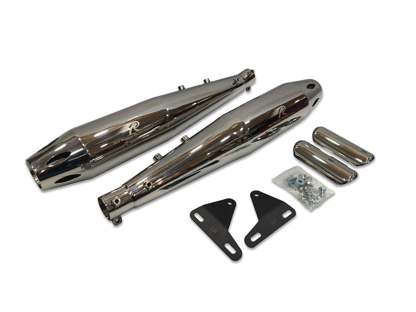 For Royal Enfield Classic 650 Atlas Pro Red Rooster Exhaust Silencer Polished