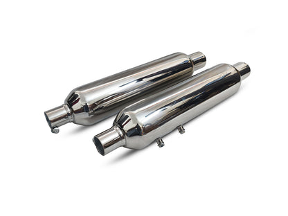 For Royal Enfield Classic 650 SS AEW TE 204 Exhaust Silencer Pair Polish