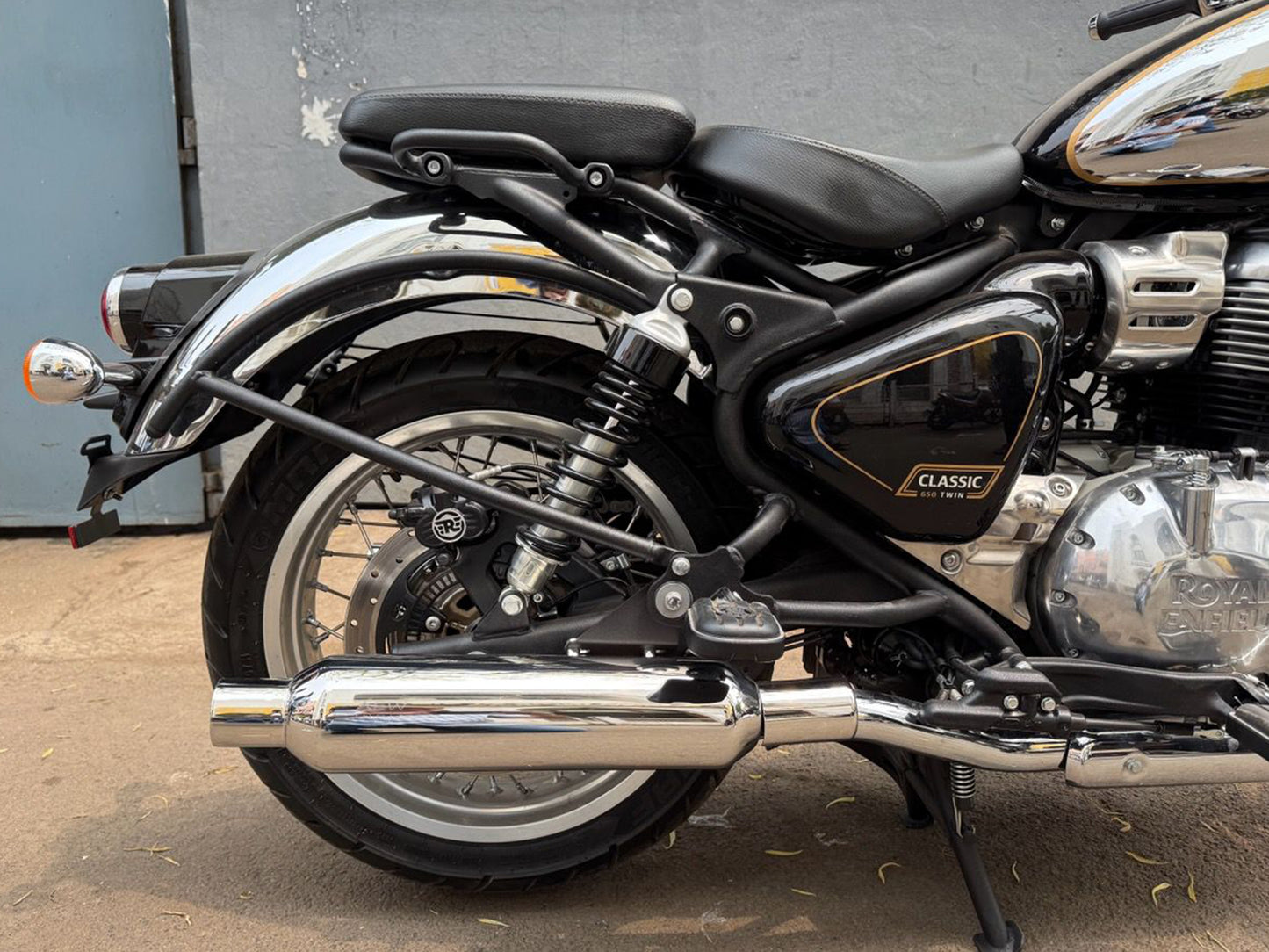 For Royal Enfield Classic 650 SS AEW TE 204 Exhaust Silencer Pair Polish