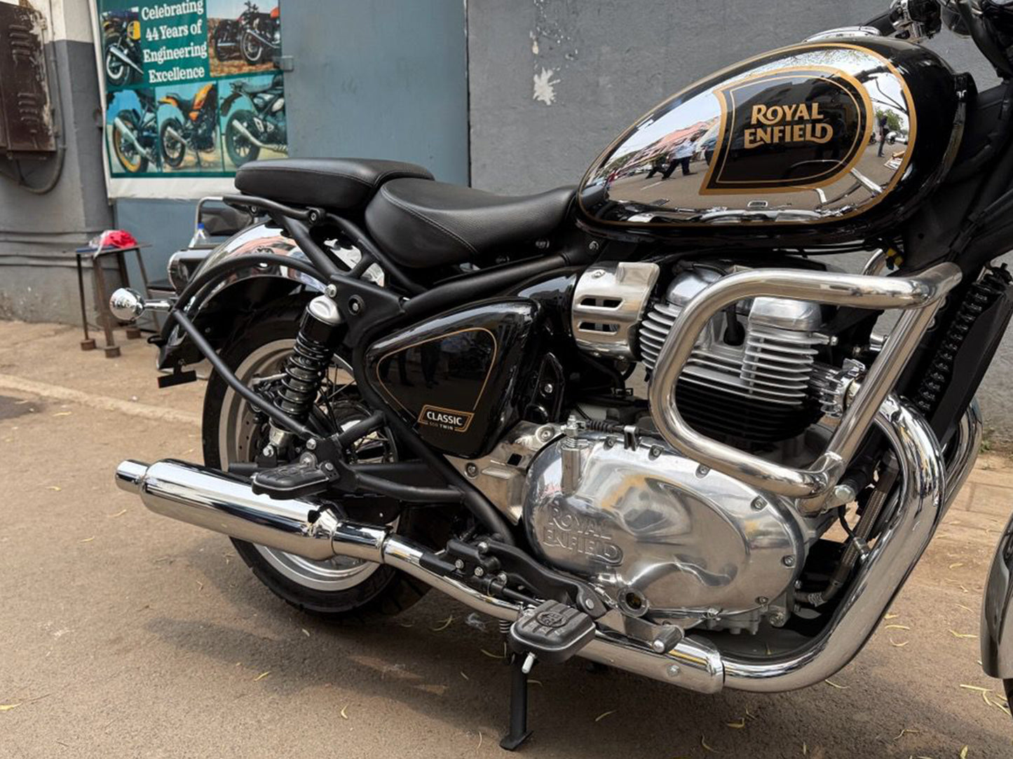 For Royal Enfield Classic 650 SS AEW TE 204 Exhaust Silencer Pair Polish