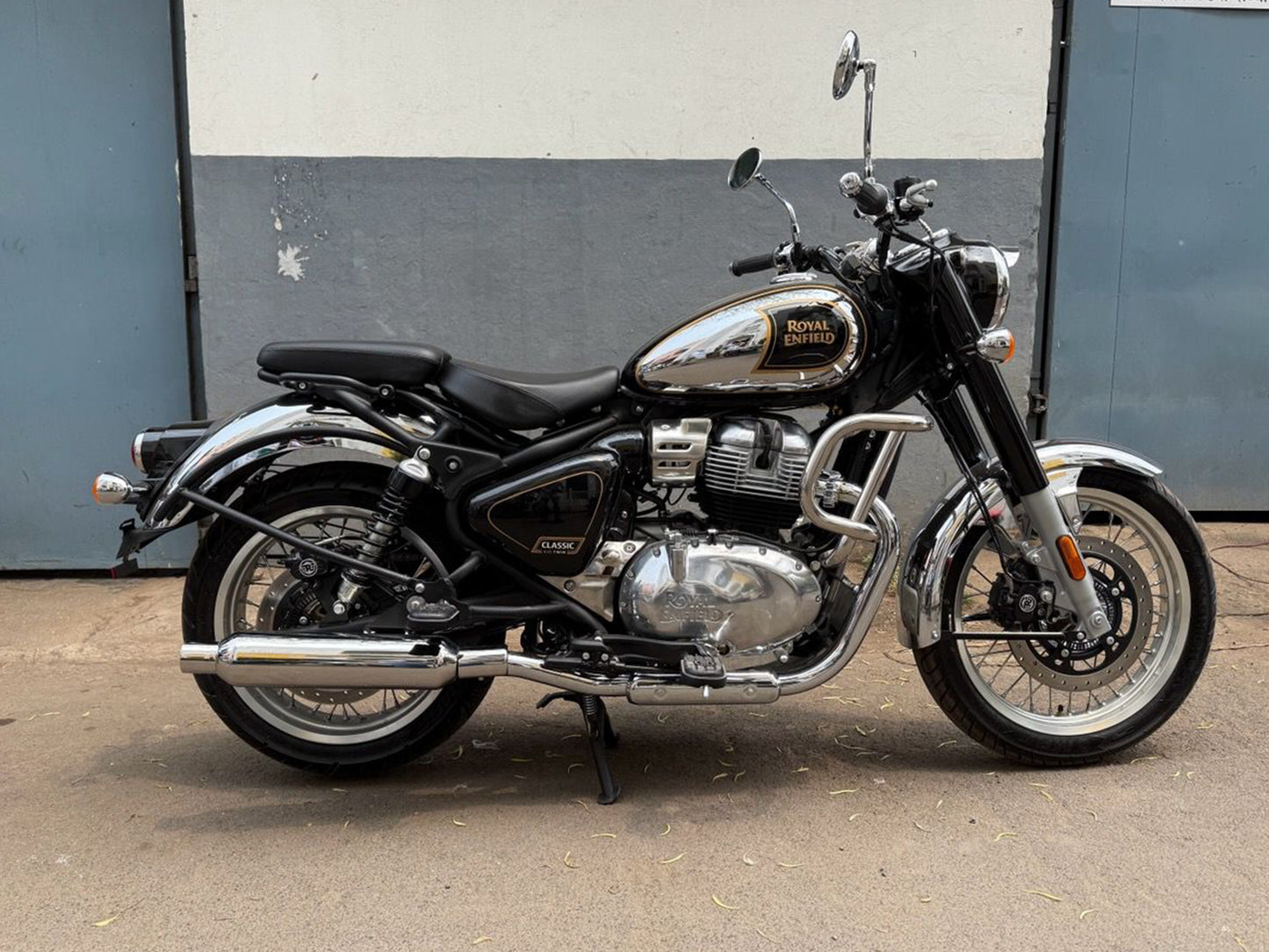 For Royal Enfield Classic 650 SS AEW TE 204 Exhaust Silencer Pair Polish