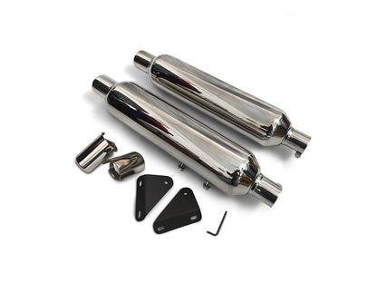 For Royal Enfield Classic 650 SS AEW TE 204 Exhaust Silencer Pair Polish