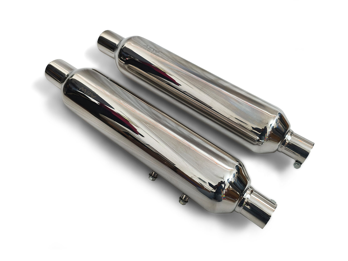 For Royal Enfield Classic 650 SS AEW TE 204 Exhaust Silencer Pair Polish
