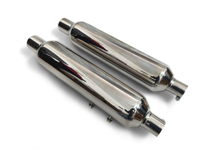 For Royal Enfield Classic 650 SS AEW TE 204 Exhaust Silencer Pair Polish