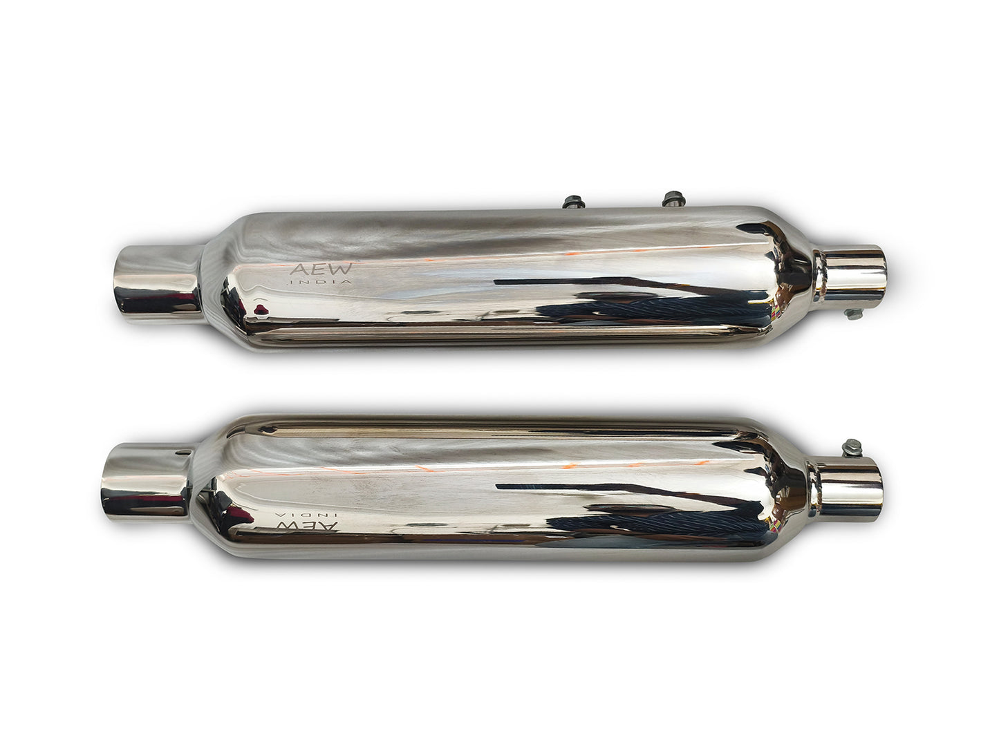 For Royal Enfield Classic 650 SS AEW TE 204 Exhaust Silencer Pair Polish