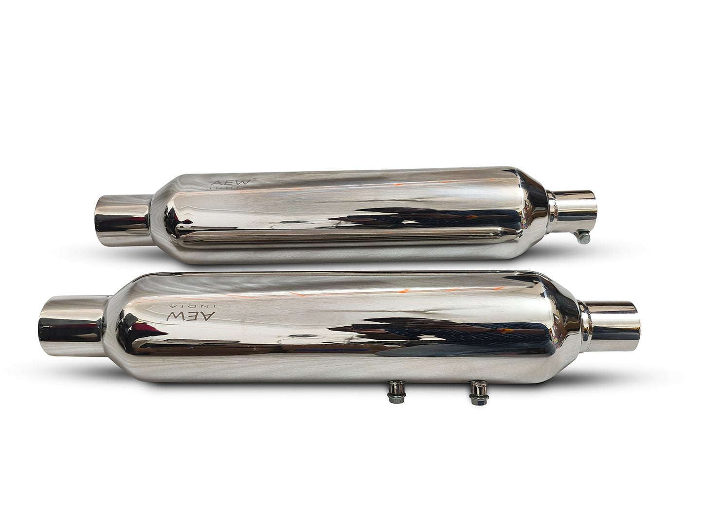 For Royal Enfield Classic 650 SS AEW TE 204 Exhaust Silencer Pair Polish
