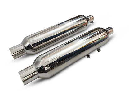 For Royal Enfield Classic 650 SS AEW TE 204 Exhaust Silencer Pair Polish