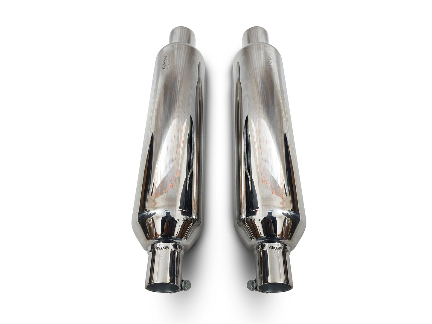For Royal Enfield Classic 650 SS AEW TE 204 Exhaust Silencer Pair Polish