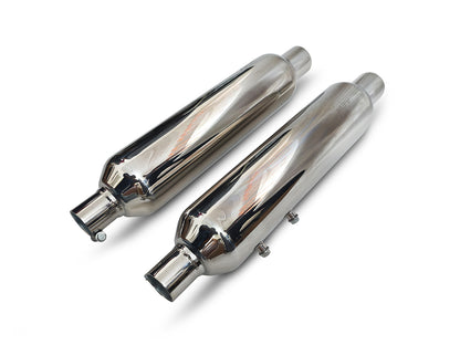 For Royal Enfield Classic 650 SS AEW TE 204 Exhaust Silencer Pair Polish