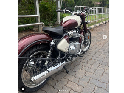 For Royal Enfield Classic 650 Silver Stallion Silencer & Header Pipe Polished
