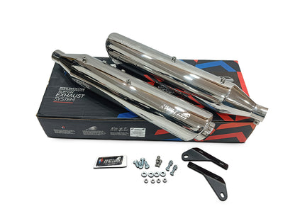 For Royal Enfield Classic 650 Silver Stallion Silencer & Header Pipe Polished