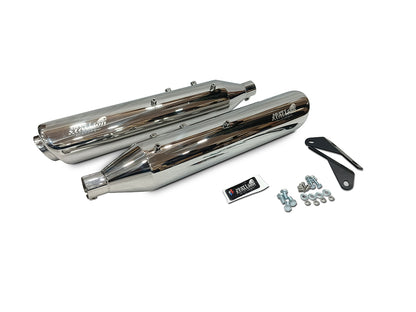 For Royal Enfield Classic 650 Silver Stallion Silencer & Header Pipe Polished