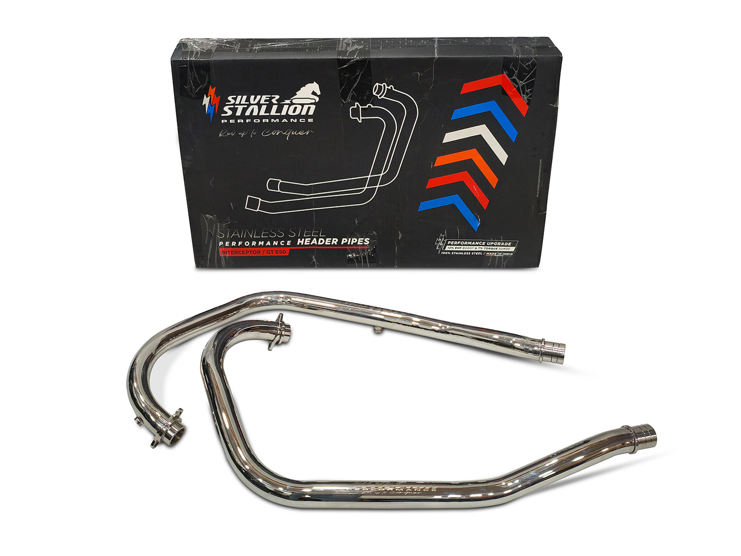 Fit For Royal Enfield Classic 650 Silver Stallion Header Bend Pipe Polished