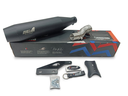 For Triumph Scrambler 400X Silver Stallion Exhaust Silencer Black