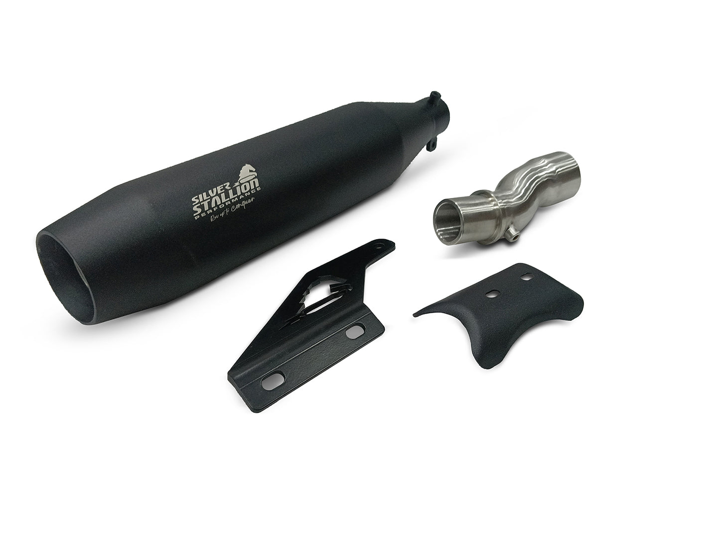 For Triumph Scrambler 400X Silver Stallion Exhaust Silencer Black