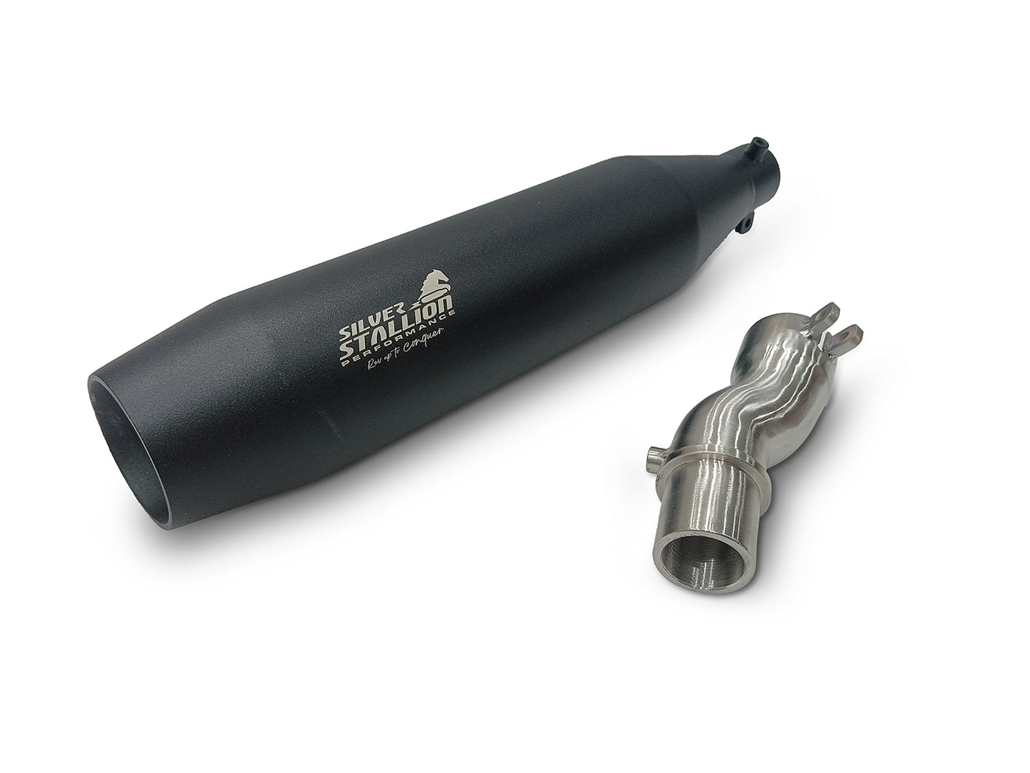 For Triumph Scrambler 400X Silver Stallion Exhaust Silencer Black