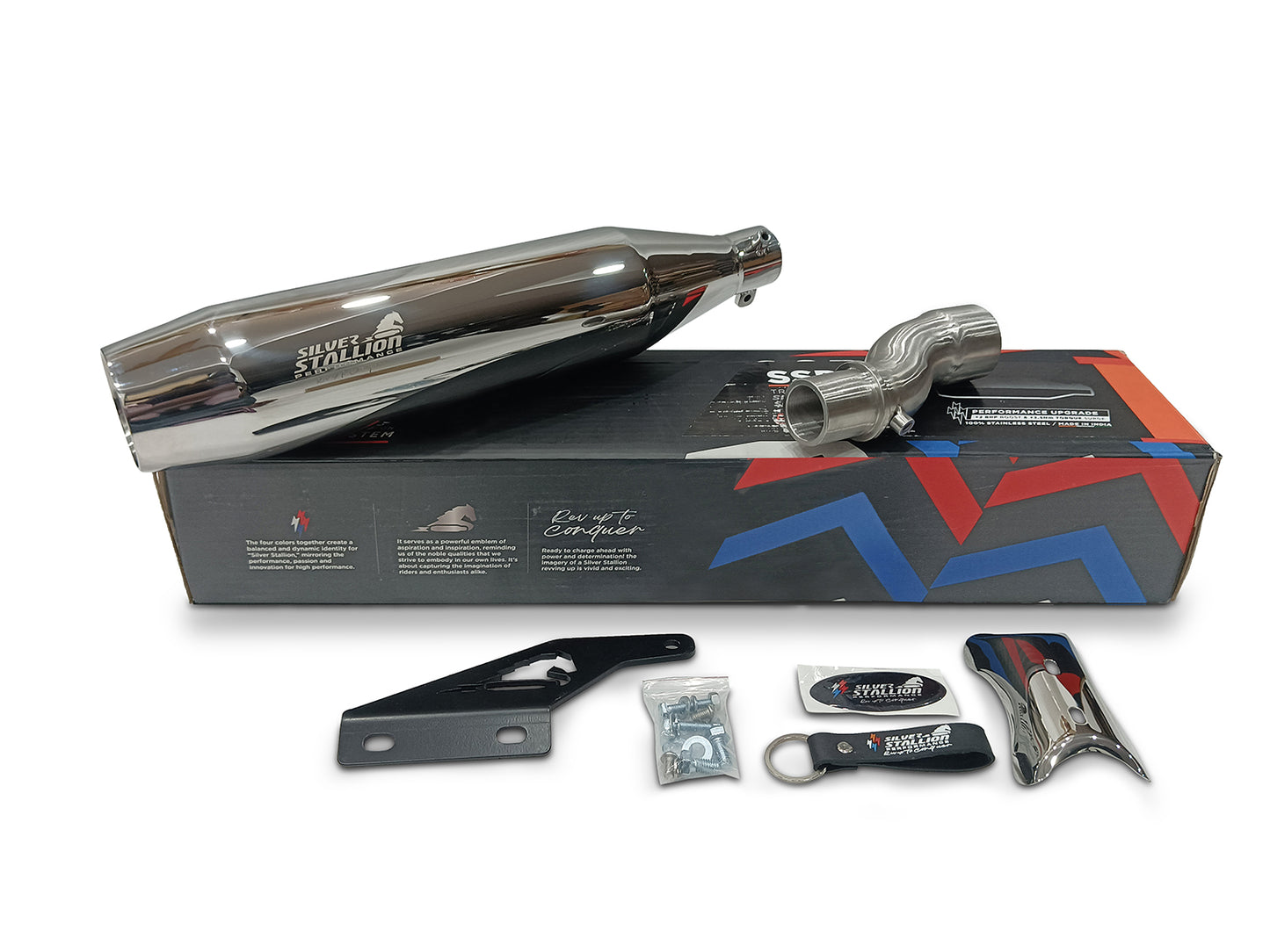 For Triumph Scrambler 400x Silver Stallion Exhaust Silencer Polished