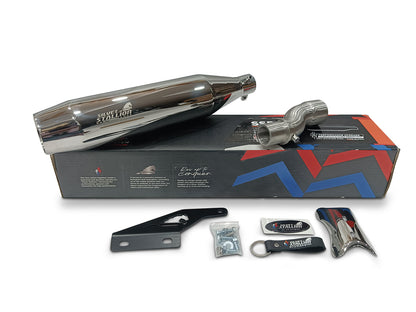 For Triumph Scrambler 400x Silver Stallion Exhaust Silencer Polished