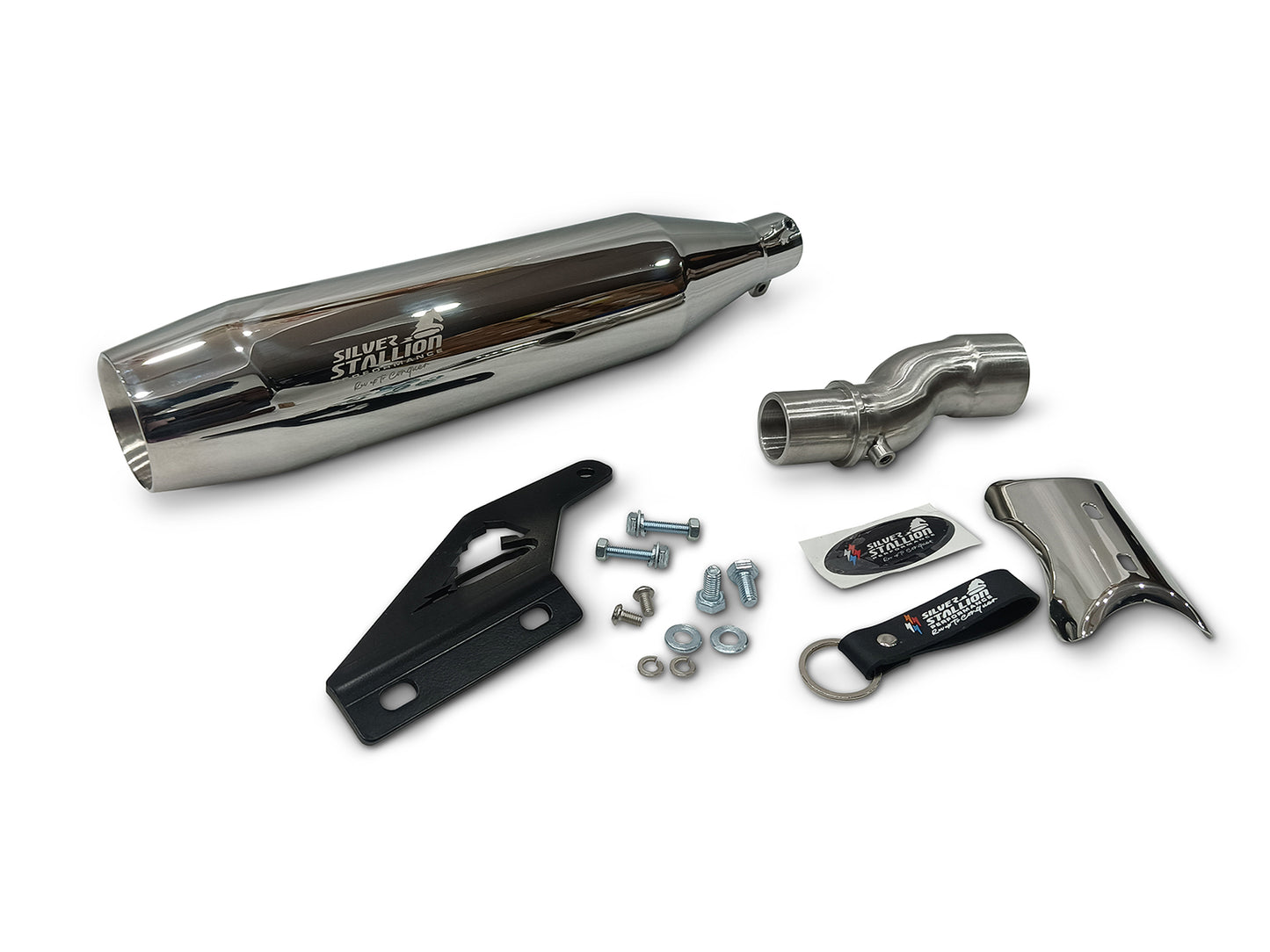 For Triumph Scrambler 400x Silver Stallion Exhaust Silencer Polished