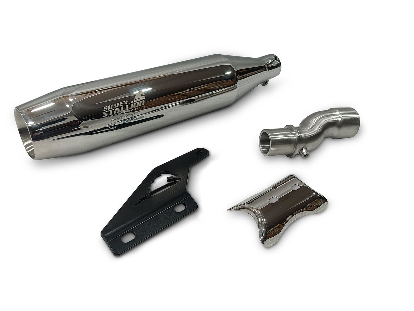 For Triumph Scrambler 400x Silver Stallion Exhaust Silencer Polished