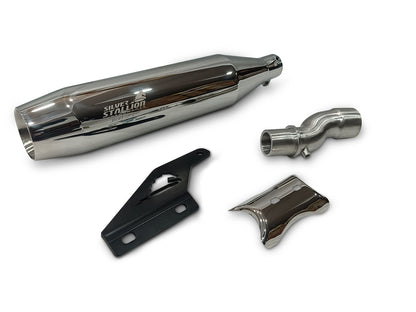 For Triumph Scrambler 400x Silver Stallion Exhaust Silencer Polished