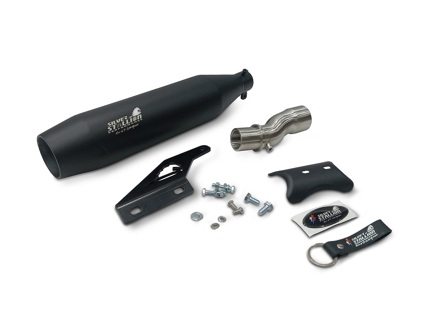 For Triumph Speed 400 Silver Stallion Exhaust Silencer Black
