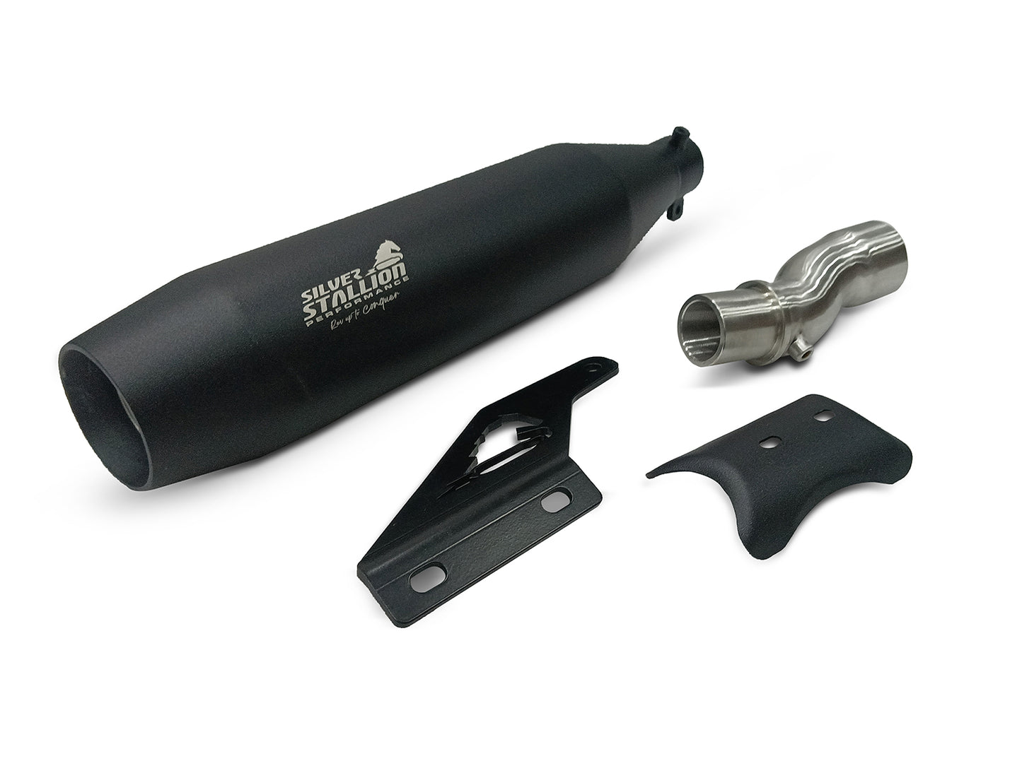 For Triumph Speed 400 Silver Stallion Exhaust Silencer Black