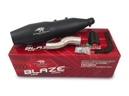 For Triumph Speed 400 Red Rooster Blaze Exhaust Silencer Black