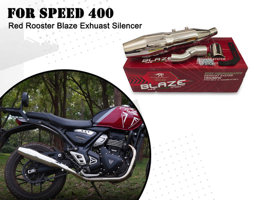 For Triumph Speed 400 Red Rooster Blaze Exhaust Silencer Polish