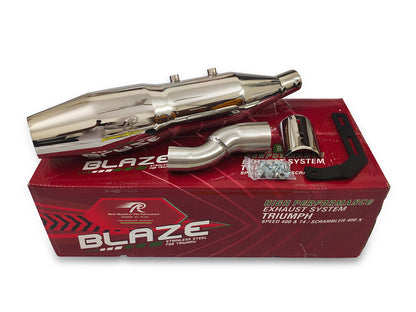 For Triumph Speed T4 Red Rooster Blaze Exhaust Silencer Polish