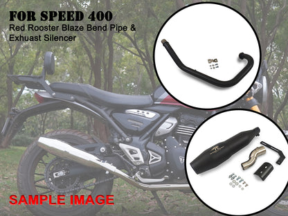 For Triumph Speed 400 Red Rooster Blaze Header Pipe With Silencer Black