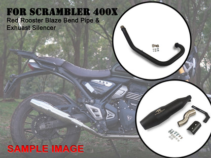 For Triumph Scrambler 400X Red Rooster Blaze Header Pipe With Silencer Black