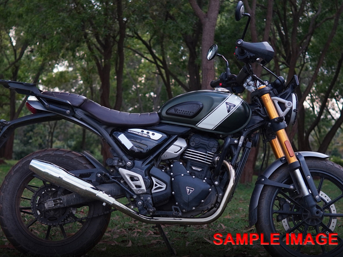 For Triumph Scrambler 400X Red Rooster Blaze Header Pipe With Silencer Black