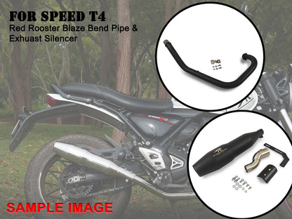 For Triumph Speed T4 Red Rooster Blaze Header Pipe With Silencer Black