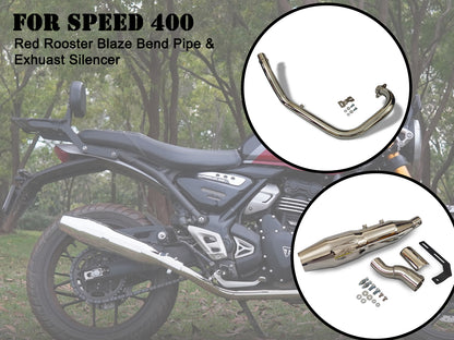 For Triumph Speed 400 Red Rooster Blaze Header Pipe With Silencer Polish