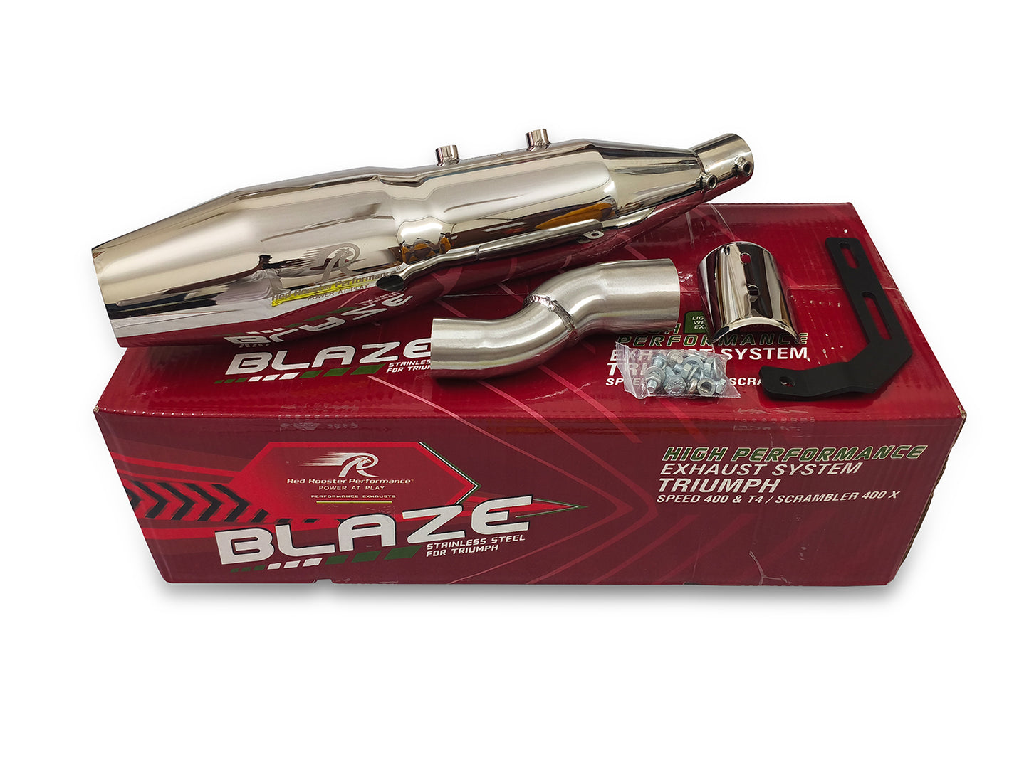 For Triumph Speed T4 Red Rooster Blaze Header Pipe With Silencer Polish