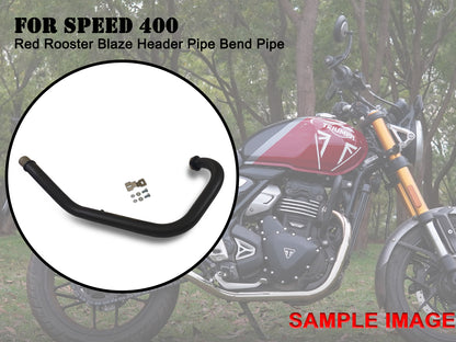 For Triumph Speed 400 Red Rooster Blaze Header Pipe Bend Pipe Black