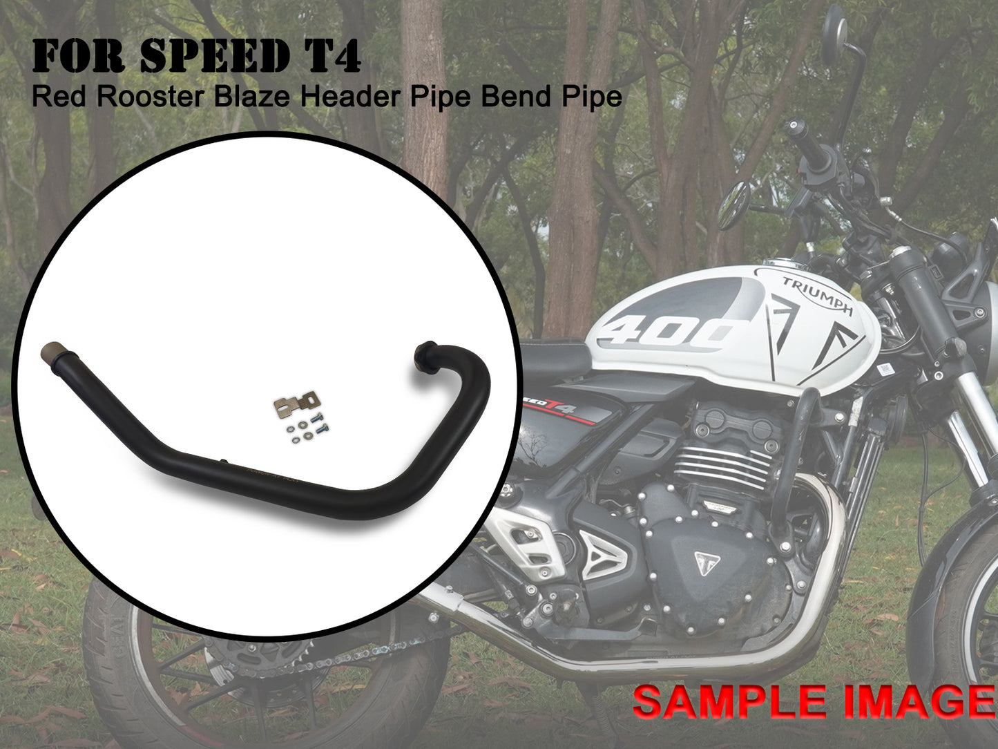 For Triumph Speed T4 Red Rooster Blaze Header Pipe Bend Pipe Black