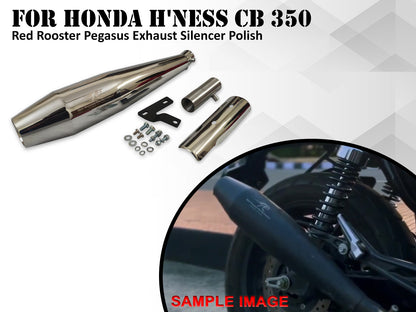 For Honda H'ness CB 350 Red Rooster Pegasus Exhaust Silencer Polish