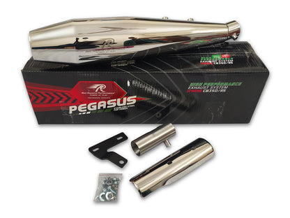For Honda H'ness CB 350 Red Rooster Pegasus Exhaust Silencer Polish