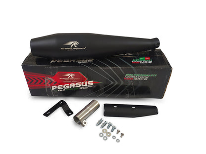 For Honda H'ness CB 350 Red Rooster Pegasus Exhaust Silencer, Black