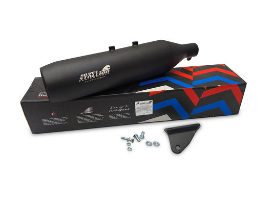  For Royal Enfield Himalayan 411 Silver Stallion SS Exhaust Silencer Black